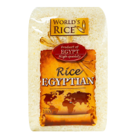 Рис круглозернистий шліфований "Єгипетський" 1000 г ТМ Worlds rice– це круглі та великі зерна,попередньо оброблені олією,завдяки чому вони стають перлинного кольору,набувають цікавого аромату та збага