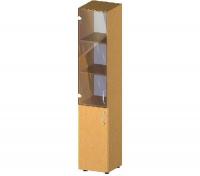 Пенал високий з дверима щитовими у нижній частині та скляними тонуваннями у верхній частині 35x34, 7x182, 5 см.