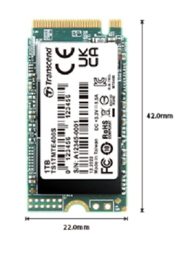 Накопитель SSD Transcend M.2  256GB PCIe 3.0 MTE400S 2242