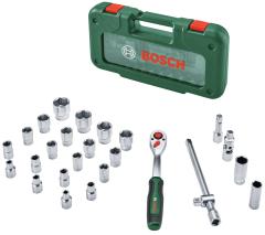 Набір торцевих головок Bosch 1/2" з тріскачкою 265мм, сталь CrV 26шт 0.574кг