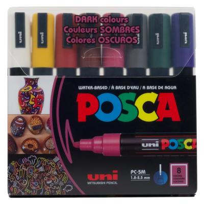 Набір маркерів uni POSCA Dark Color, 1,8-2,5мм, 8 шт
