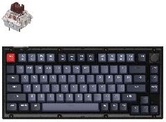 Клавиатура Keychron V1 84 Key QMK Gateron G PRO Brown Hot-Swap RGB Knob Frosted Black