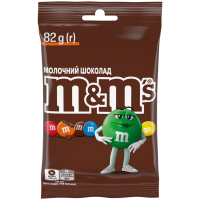 Драже M&M`s з молочним шоколадом вкриті різнокольоровою цукровою глазур`ю 82г. Склад: молочний шоколад (69%): цукор, какао терте, сухе знежирене молоко, какао-масло, молочний перміат, молочний жир, жи
