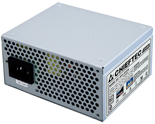 Блок питания CHIEFTEC Smart  (250W), >85%, 80мм, 1xMB 24pin(20+4), 1xCPU 8pin(4+4), 2xMolex, 2xSATA, SFX, Bulk
