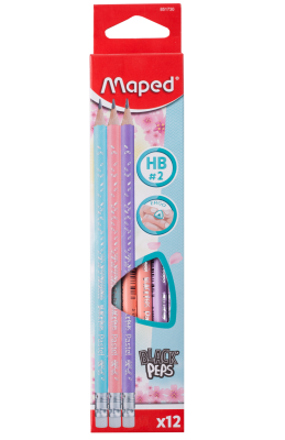 Олівець графітовий BLACK PEPS, HB, з ластиком, PASTEL