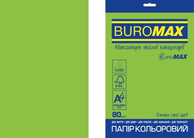Папір кольоровий INTENSIVE, EUROMAX, зелений, 20 арк., А4, 80 г/м²