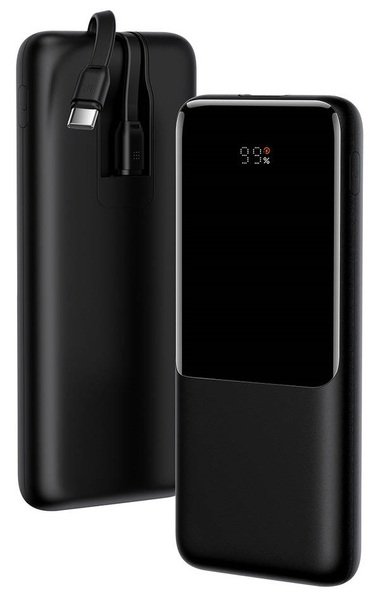 Портативное зарядное устройство Power Bank Baseus 10000mAh 22.5W Elf Digital Display Cable USB-C + Lightning Black