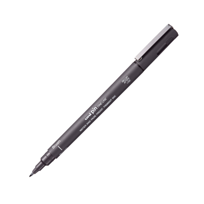 Лайнер браш Uni PIN Brush FINE LINE, темно-сірий