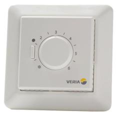 Терморегулятор Veria Control B45 5...45 °C для теплої підлоги механічний вбудований дротовий датчик 15A 230В білий