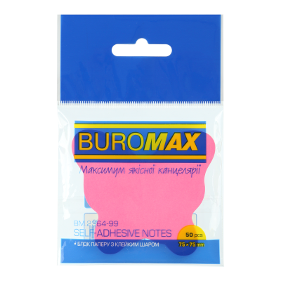 Блок для нотаток BUTTERFLY, 50 арк., асорті, неон