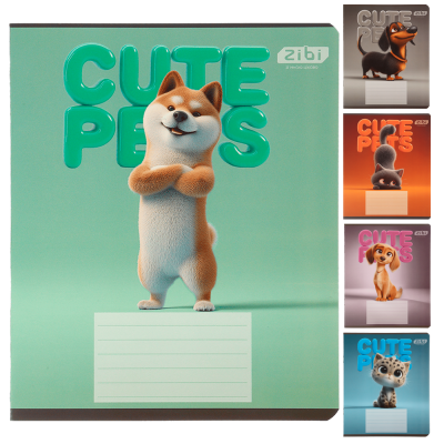 Зошит учнівський шкільний CATS&DOGS, 12 арк., лінія, KIDS LINE