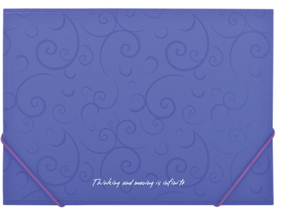 Папка на резинках BAROCCO, А4 на резинках, матовий непрозор.пластик, рожева