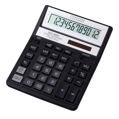 Калькулятор Citizen SDC-888 ХBK, 12 розрядів, чорний