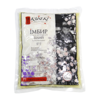Імбир Kaiseki маринований білий. Містить підсолоджувач. Склад: корінь імбиру, вода, сіль, регулятори кислотності: оцтова кислота, лимонна кислота, консервант: сорбат калію Е202, підсилювач смаку та ар