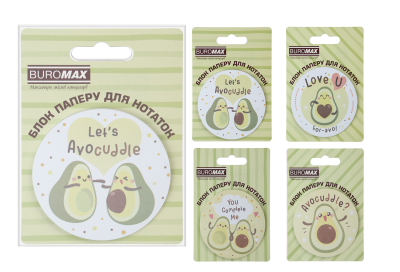 Блок для нотаток AVOCADO, з кл.шаром, діам. 70 мм, 30 арк