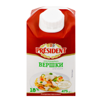 Вершки President Кулінарні ультрапастериз д/соусів 18% 475г