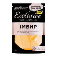 Імбир Pripravka Exclusive Professional мелений 50г. Склад: імбир мелений. Рекомендований спосіб приготування/вживання: використовується для приготування м`яса, овочів, рибних страв, печива. Додавати з