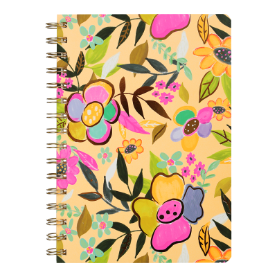 Книга для нотаток COLORFUL, А5, 96 арк., клітинка, тв. картонна обкладинка, жовта