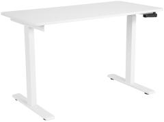 Стіл комп’ютерний 2E CE120W, висота 72-120см, механічний привід, стільниця 120x60см (білий), металева база (біла)