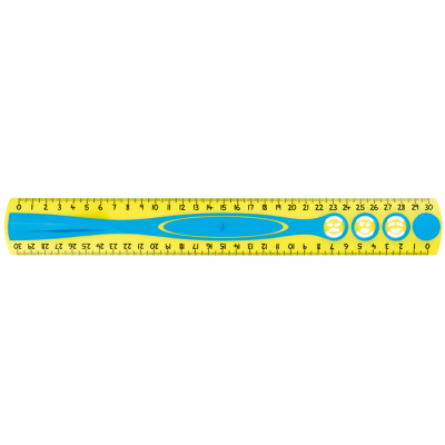 Лінійка пластикова KIDY'GRIP, 30см, двостороння шкала, асорті.