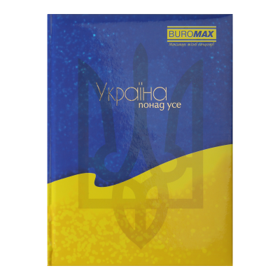 Записна книжка UKRAINE, А5, 80 арк., клітинка, тверда обкладинка, гл. ламінація з поролоном, блакитна