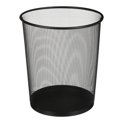 Корзина для паперів кругла 240x295x335мм, металева, чорна