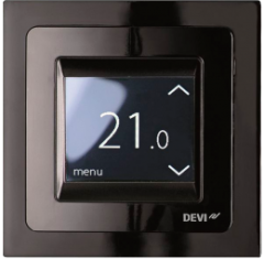 Терморегулятор Devi Devireg Touch 5...45 °C для теплої підлоги сенсорний вбудований дротовий датчик 16A 230В чорний