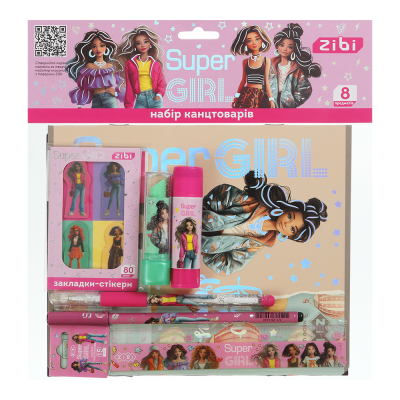 Набір канцтоварів подарунковий 1 – SUPER GIRL