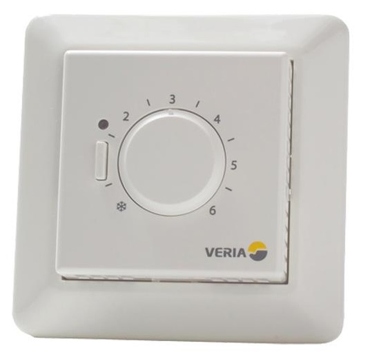 Терморегулятор Veria Control B45 5...45 °C для теплої підлоги механічний вбудований дротовий датчик 15A 230В білий