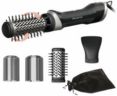 Фен-щітка Rowenta Brush Active, 1000Вт, 3 режими, іоніз-я, хол. обдув, оберт. насадка, 3 насадки, кераміка, чорний