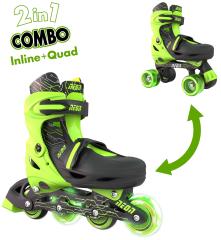 Роликові ковзани Neon Combo, розмір 34-37, салатовий
