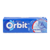 Гумка жувальна Orbit Winterfresh без цукру 14г. Склад: підсолоджувач сорбіт Е420, гумова основа, підсолоджувач мальтітол Е965, загущувач Е414, ароматизатори, вологоутримуючий агент Е422, емульгатор со, 30 шт.