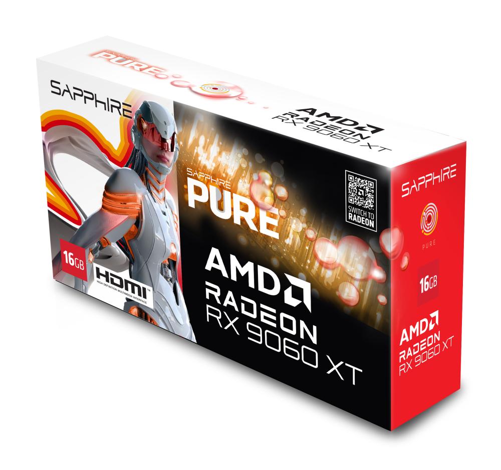 Видеокарта SAPPHIRE Radeon RX 9060 XT 16GB GDDR6 PURE GAMING OC