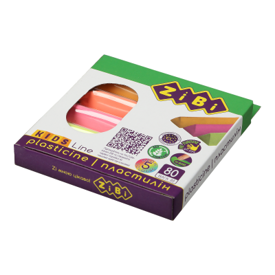 Пластилін 5 кольорів, неон, 80 г, KIDS Line