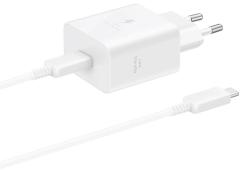 Зарядний пристрій мережевий Samsung 45Вт USB-С PD PPS, кабель USB-C > USB-C, 1.8м, білий