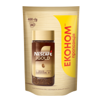Кава Nescafe Gold розчинна сублімована 400г. Склад: кава розчинна 100%, сублімована. Рекомендований спосіб приготування/вживання: насипте в чашку приблизно півтори чайні ложки кави. Залийте гарячою во