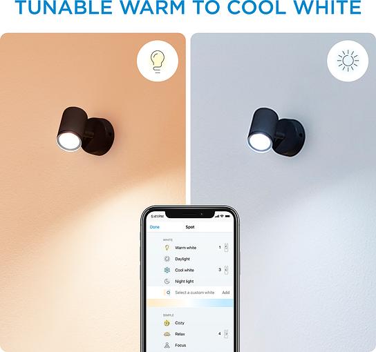 Розумний накладний точковий світильник WiZ IMAGEO Spots 1x5W 2200-6500K RGB Wi-Fi чорний