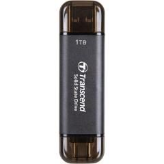 Портативний SSD Transcend 1TB USB 3.1 Gen 2 Type-A + Type-C ESD310 Чорний
