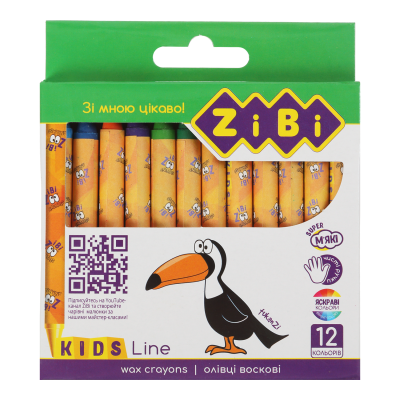 Олівці воскові, 12 кольорів, KIDS Line