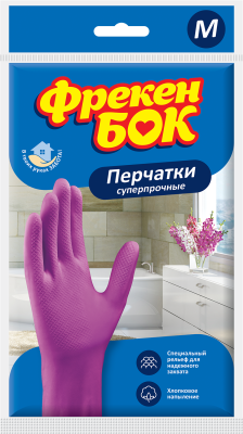 Рукавички універсальні, латексні, суперміцні, розмір M, рожеві, ФРЕКЕН БОК без ПДВ