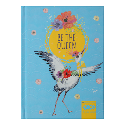 Блокнот BE THE QUEEN, А-6, 64л., кл., тв. обкл., мат. лам.+лак, гліт, бірюзовий