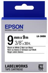 Картридж зі стрічкою Epson LK3WBN принтерів LW-300/LW-400/LW-400VP/LW-600P/LW-700/LW-Z710/LW-900P/LW-1000P/LW-Z5000BE Std Blk/Wht 9mm/9m