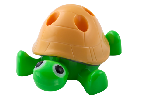 Чинка ЧЕРЕПАШКА з контейнером, 1 отв., 6 шт. в дисплеї, асорті, KIDS Line
