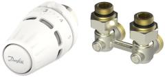 Комплект термостатичний Danfoss Regus M30x1.5 + RLV-KB, H-подібний, нижнє підкл, 1/2", кутовий