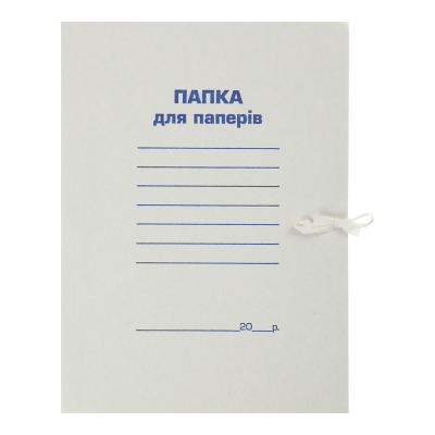 Папка на зав'язках, JOBMAX, А4, картон 0.3 мм, клеєний клапан