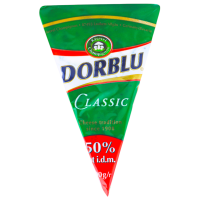 Сир Kaserei Сhampignon Dorblu Classic 50% 100г. Склад: пастеризоване молоко, сіль, мікробіологічний сичужний фермент, мезофільні культури молочнокислих бактерій, культури для визрівання. Калорійність