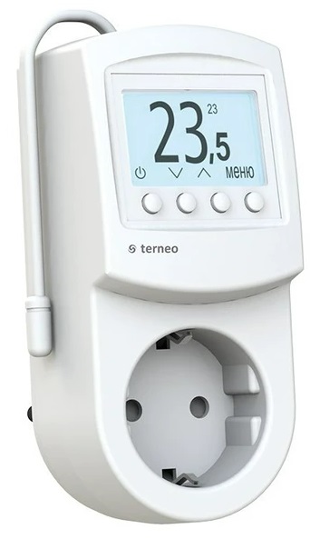 Терморегулятор Terneo PRO Z, для розеток, электр. управл-е, программатор, IP20, наружный, белый