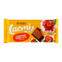 Шоколад Roshen Lacmi Strawberry Panna Cotta молочний 90г. Склад: молочна шоколадна маса 62% (цукор, какао-масло, молоко сухе знежирене, какао терте, жир молочний, сироватка молочна суха, емульгатори (