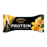 Сирок глазурований Волошкове поле Protein солодкий з ароматом ваніліну 18% 36г. Склад: сир кисломолочний 47.9%, глазур кондитерська чорна 19% (цукор, жир рослинний (олія пальмоядроядрова повністю гідр