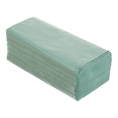 Рушники паперові макулатурні V-подібні.,160шт., зелені BUROCLEAN .